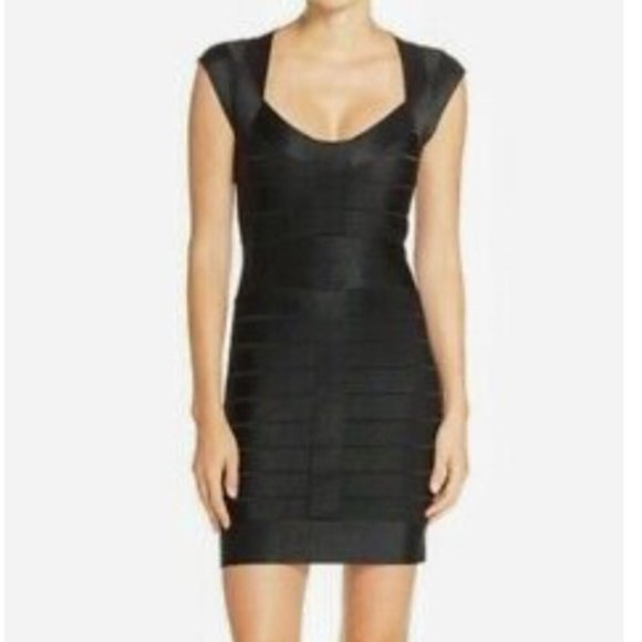 FRENCH CONNECTION Bandage Bodycon Dress Black 6 - Picture 1 of 7